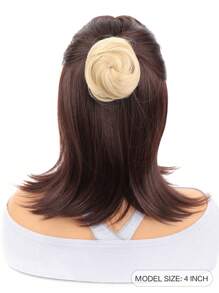 額外短直筒合成纖維髮髻 - 金色 - 查看 2