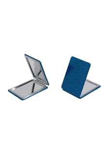 Espejo cosmético, espejo plegable rectangular clásico del brillo del espejo del maquillaje del brillo - azul real - Ver 1