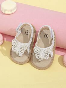 Xăng đan có dây đeo mắt cá chân trang trí hình bướm cho bé gái cho mùa hè - trắng - Xem 4