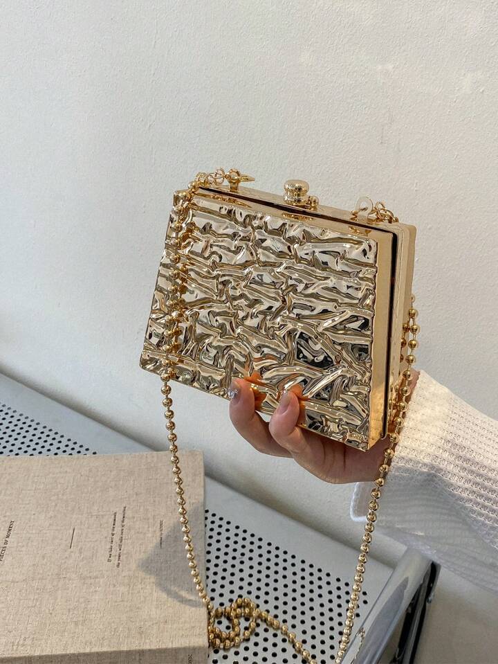 The metallic textured mini box bag new arrivals