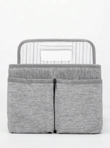 Baby Water Resistant Bear Print Diaper Bag - Grey - View 2