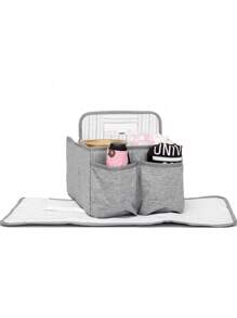 Baby Water Resistant Bear Print Diaper Bag - Grey - View 5