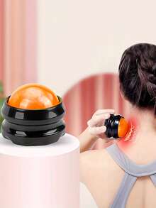 Facial Massage Roller,1Pc Handheld Roller Massage Ball Portable Reusable Skin Care Tool For Home & Travel - Orange - View 6