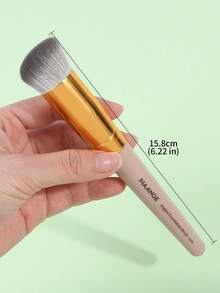 Maange 1支斜面粉底刷,柔軟纖維材質的化妝工具便於攜帶,旅行化妝刷 - 藕粉色 - 查看 3