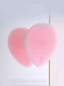 Facial Sheet Brush,Peach-Shaped Facial Cleansing Brush,1Pc Silicone Facial Cleaning Brush With Ring Buckle Brush Slim Contacts Soft Massage Face - Pink - View 3