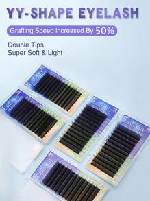 Lông Mi Giả 1 Hộp 9Mm Y Hình CD Cong Đơn Dày Đặc Hàng Trồng Cá Nhân Lông Mi Giả Kẻ Mắt Nối Dài - màu đen - Xem 4