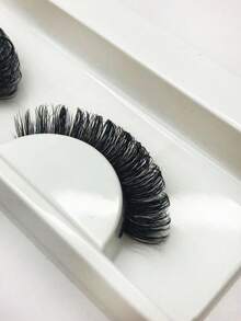 False Eyelashes,1Pair Russian Curl Volume Eyelashes Fake Eyelashes Enlarged Double Eye False Eyelashes For Party Club - Black - View 2