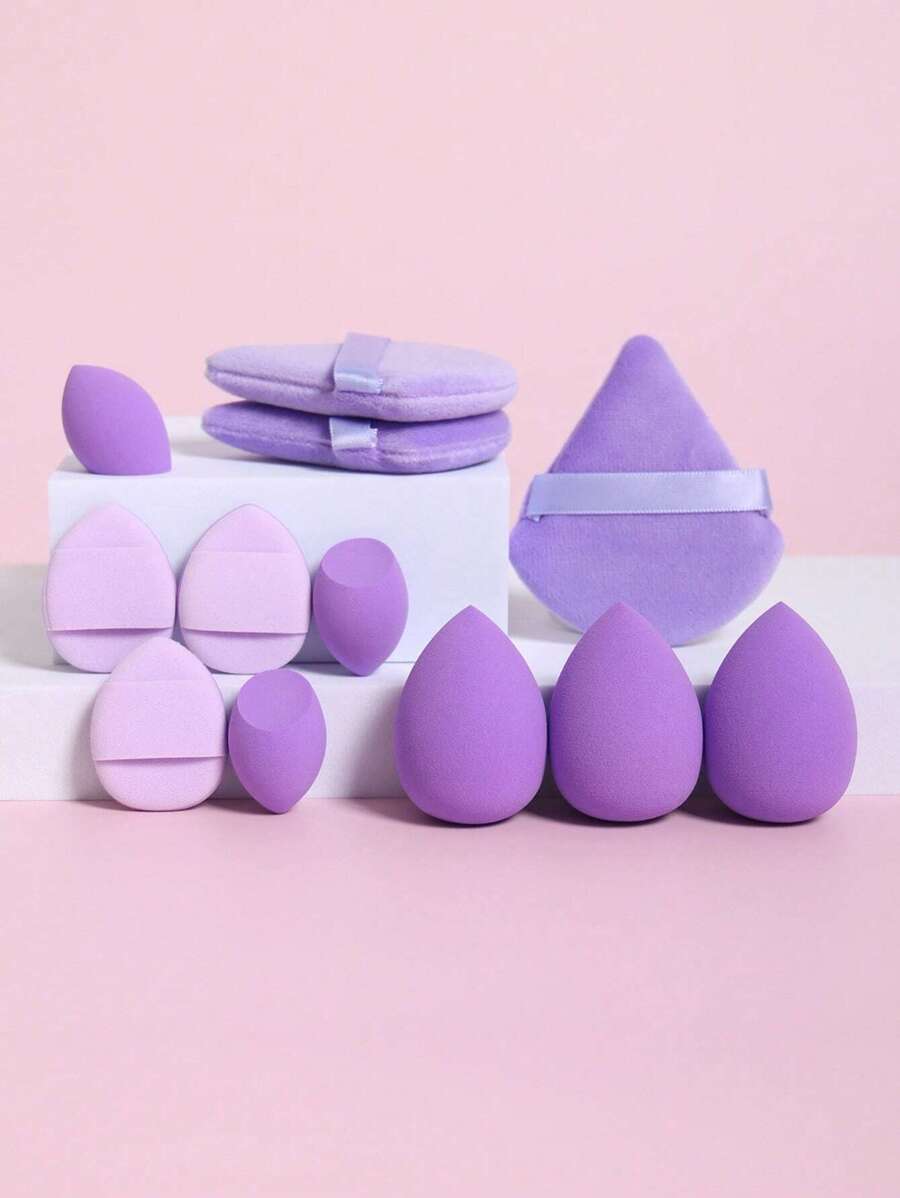 12pcs AllPurpose Makeup Sponges Set Consisting Of 3 Triangular Powder Puffs, 3 Mini Air Cushion
