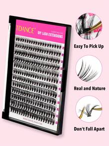 TDANCE 1 caja de 240 piezas De pestañas rizadas CD, pestañas de visón sintético de 8-16mm, extensión de pestañas largas naturales DIY,pestañas pestans extensiones de pestañas