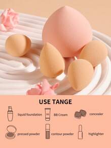 Bộ 5 miếng mút trang điểm Beauty Egg dùng khô ướt - Nhiều màu - Xem 4