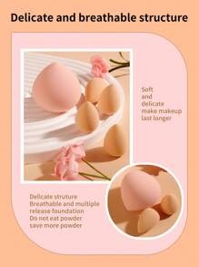 Bộ 5 miếng mút trang điểm Beauty Egg dùng khô ướt - Nhiều màu - Xem 9