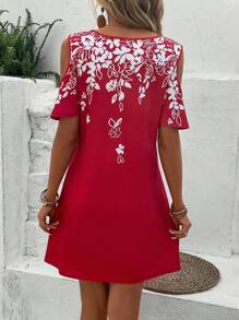 EMERY ROSE Đầm Cắt ra Hoa Giải trí - Đỏ - Xem 2