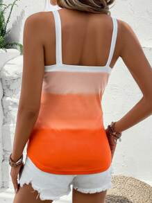 SHEIN LUNE Áo khoác và áo lót dành cho xe tăng nữ Ombre Giải trí - trái cam - Xem 2