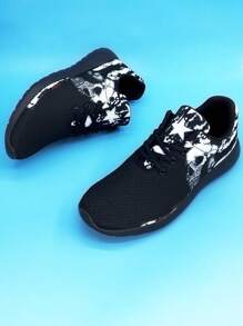 Fritidsskalle , Skivstång & American Flag Print Andningsbara och lätta löparskor för män