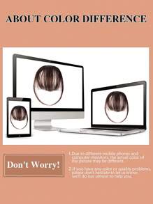 Extra Short Straight High Temperature Fiber Synthetic Hair Bangs - Brown - View 3