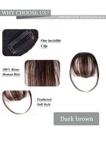 Extra Short Straight High Temperature Fiber Synthetic Hair Bangs - Brown - View 4