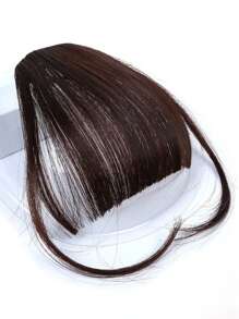 Extra Short Straight High Temperature Fiber Synthetic Hair Bangs - Brown - View 5