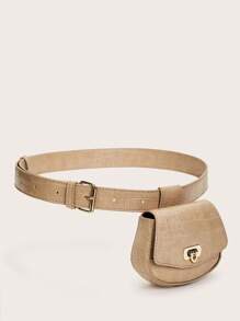 迷你鱷魚壓紋腰包可調整肩帶