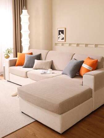 1pc Geometric Detail Sofa cover, Modern Polyester Anti-slip Sofa Cover Blanket For Home, All Seasons