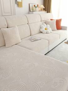 1pc Geometric Detail Sofa cover, Modern Polyester Anti-slip Sofa Cover Blanket For Home, All Seasons