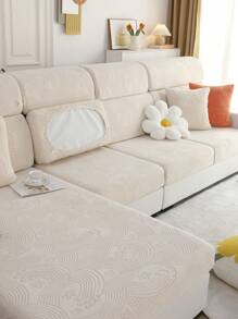 1pc Geometric Detail Sofa cover, Modern Polyester Anti-slip Sofa Cover Blanket For Home, All Seasons