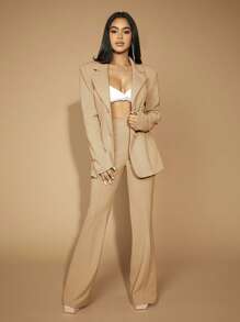 SHEIN SXY Commute Minimalist Office Old Money Simple Sexy And Elegant Black And White Polka Dot Women's Pants - Apricot - View 3