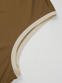 Manfinity Homme Men Contrast Binding Tank Top - Coffee Brown - View 6