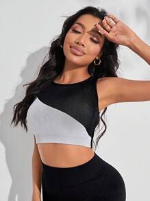 Easithlete 露背交叉運動背心 - 黑色 - 查看 2