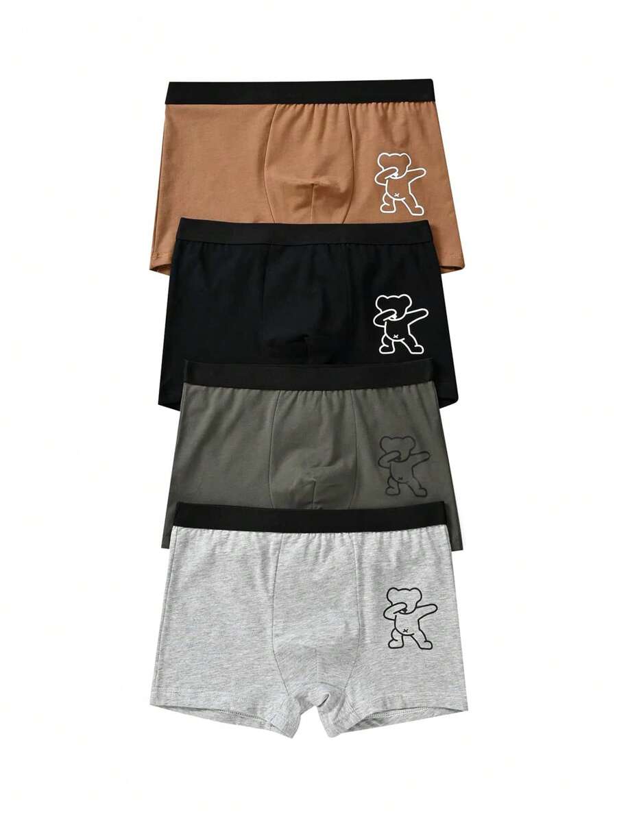 兒童男孩卡通熊印花短褲內褲