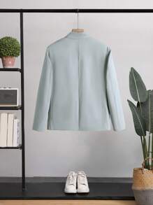 Manfinity Hypemode Hombres Pantalones con blazer unicolor con botón - Gris - Ver 2