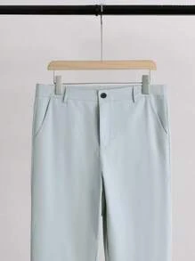 Manfinity Hypemode Hombres Pantalones con blazer unicolor con botón - Gris - Ver 3