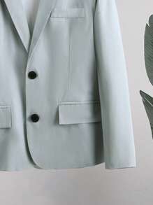 Manfinity Hypemode Hombres Pantalones con blazer unicolor con botón - Gris - Ver 4