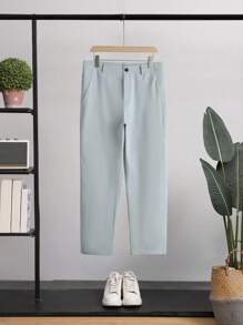 Manfinity Hypemode Hombres Pantalones con blazer unicolor con botón - Gris - Ver 5