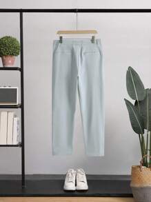 Manfinity Hypemode Hombres Pantalones con blazer unicolor con botón - Gris - Ver 6