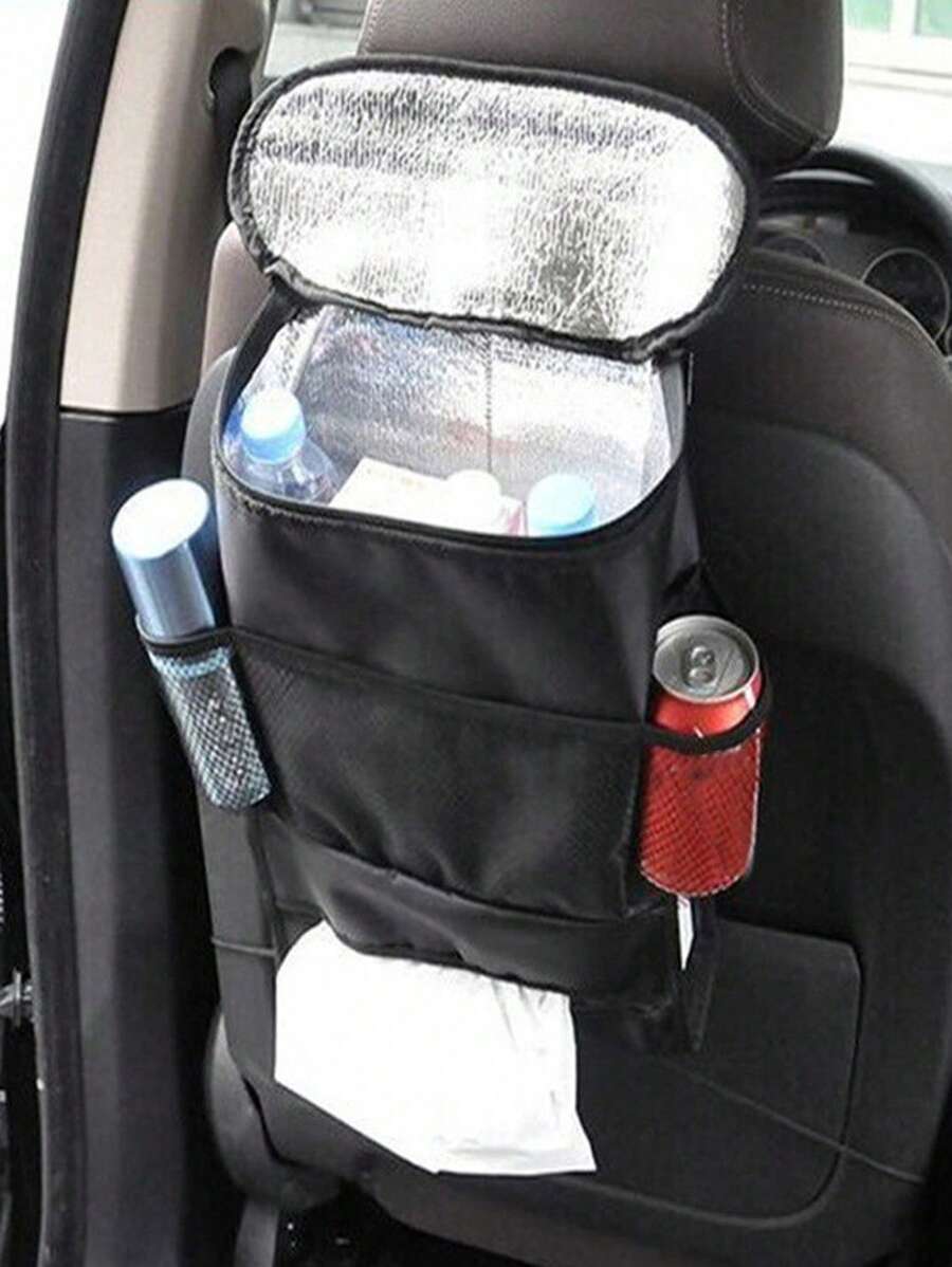 1pc Car Seat Back Heat Preservation Storage Bag - Black - View 1