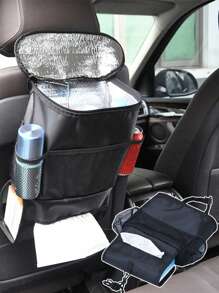 1pc Car Seat Back Heat Preservation Storage Bag - Black - View 2