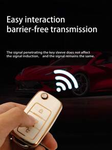 1set Car Key Case & Keychain Compatible With Volkswagen, Key Fob Cover - Multicolor - View 10