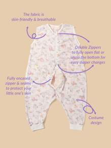 Baby Cartoon Graphic Sleeping Bag - Multicolor - View 5