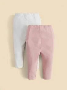 SHEIN Baby 2pcs Bow Front Trousers - Multicolor - View 2