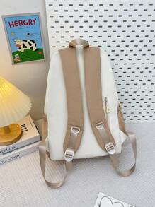 Schoolbag Học sinh trung học Portable Dung lượng lớn Ba lô Học sinh - trắng - Xem 3