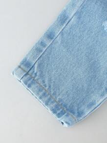 Toddler Boys Expression Print Ripped Frayed Bleach Wash Jeans - Light Wash - View 4