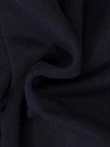 SHEIN 男童休閒和運動可愛街頭風寬鬆條紋圖案和圖案腰部抽繩短褲適用於海灘,夏天 - 藏蓝色 - 查看 3