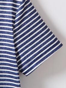 Toddler Boys Striped Print Tee - Blue and White - View 4