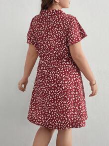 SHEIN Frenchy Đầm Plus Size Nút phía trước Họa tiết hoa Boho - Nhiều màu - Xem 8