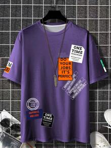 Manfinity EMRG Áo thun & Áo lót Nam Slogan Giải trí - Màu tím  Violet - Xem 1