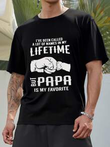 Manfinity LEGND Áo thun & Áo lót Nam Con số Slogan Giải trí - màu đen - Xem 4