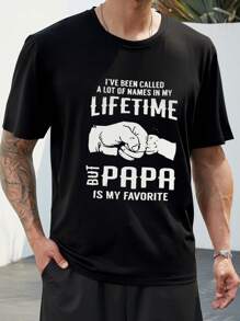 Manfinity LEGND Áo thun & Áo lót Nam Con số Slogan Giải trí - màu đen - Xem 3