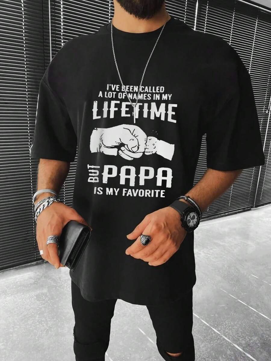 Manfinity LEGND Áo thun & Áo lót Nam Con số Slogan Giải trí - màu đen - Xem 1