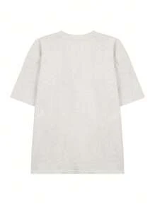 Women's Loose Letter & Cherry Print Short Sleeve T-Shirt, Summer