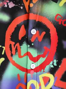 SHEIN Boys Graffiti Print Shirt Without Tee - Multicolor - View 5